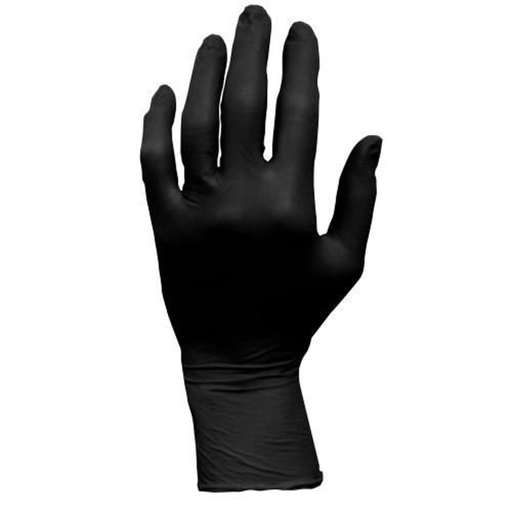 ProWorks Black Medium 5 Mil Powder Free Nitrile Exam Gloves -- 1000 per case.