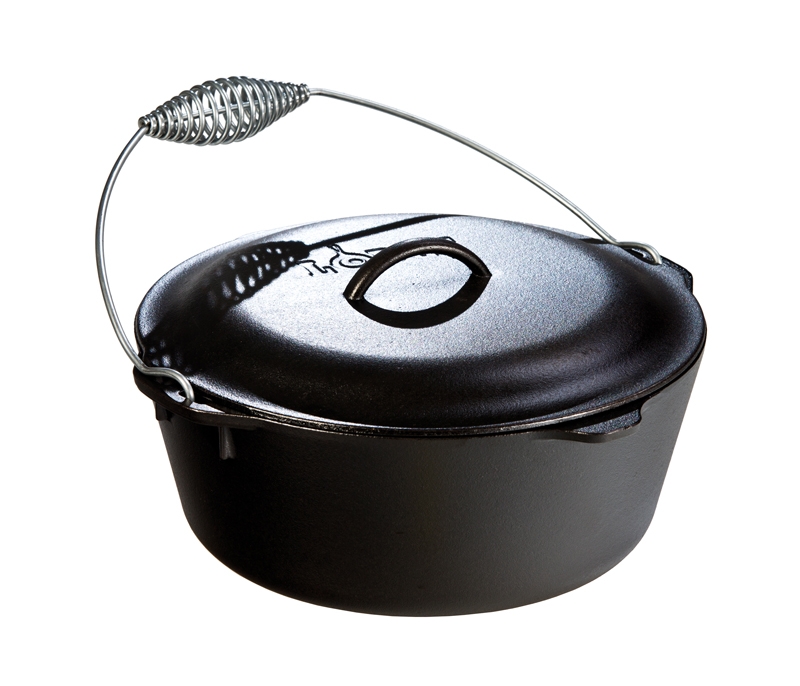 Lodge Cast Iron Dutch Oven with Wire Bail Handle, 7 Quart.