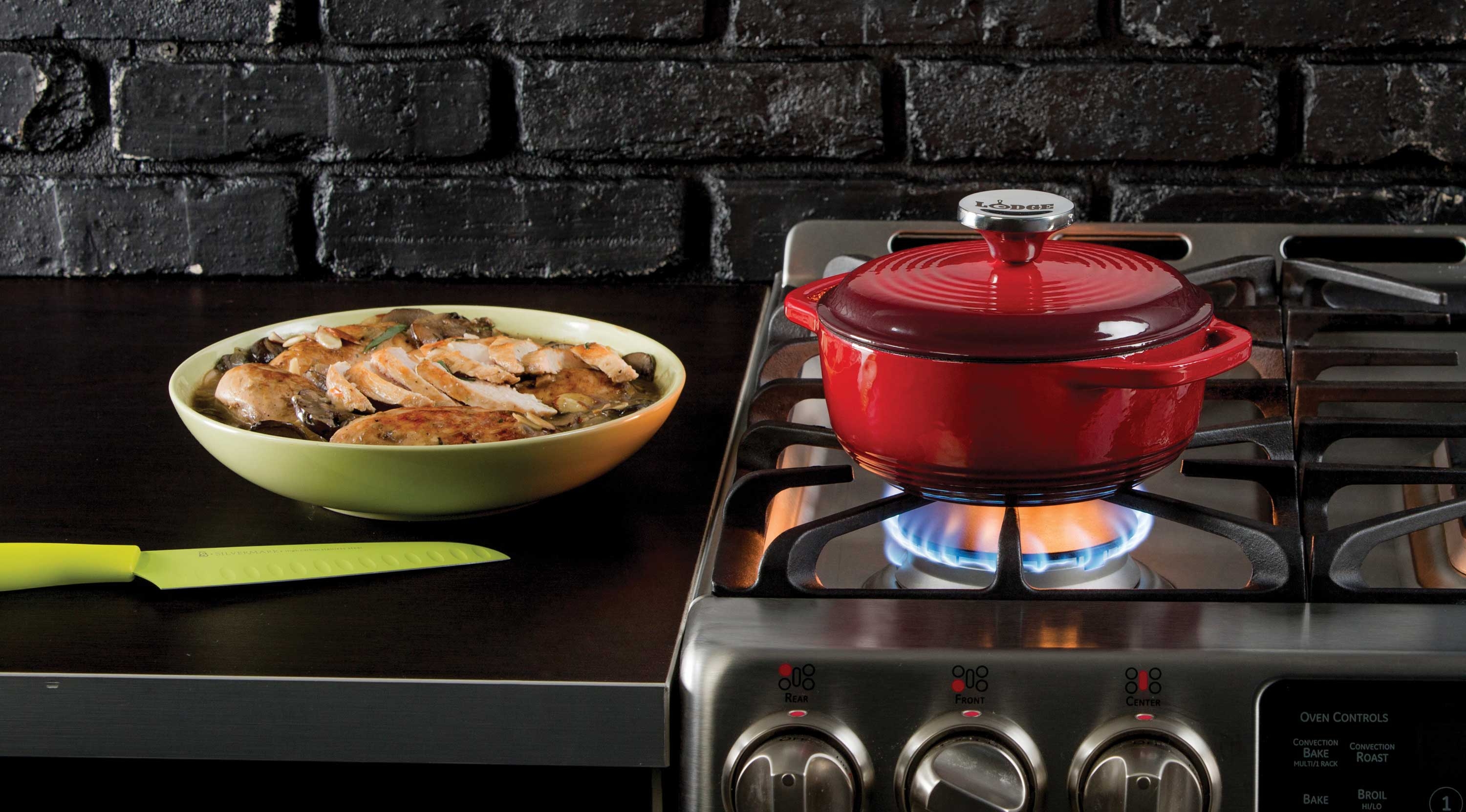 Lodge Red Dutch Oven, 1.5 Quart