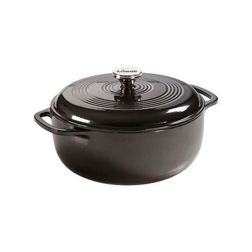 Lodge 6 Quart Midnight Chrome Enameled Cast Iron Dutch Oven