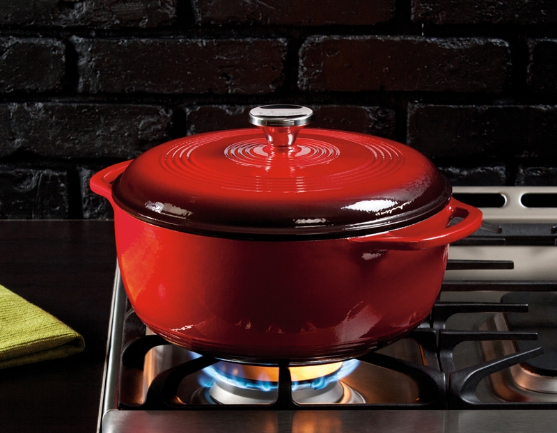 Lodge Red Dutch Oven, 6 Quart