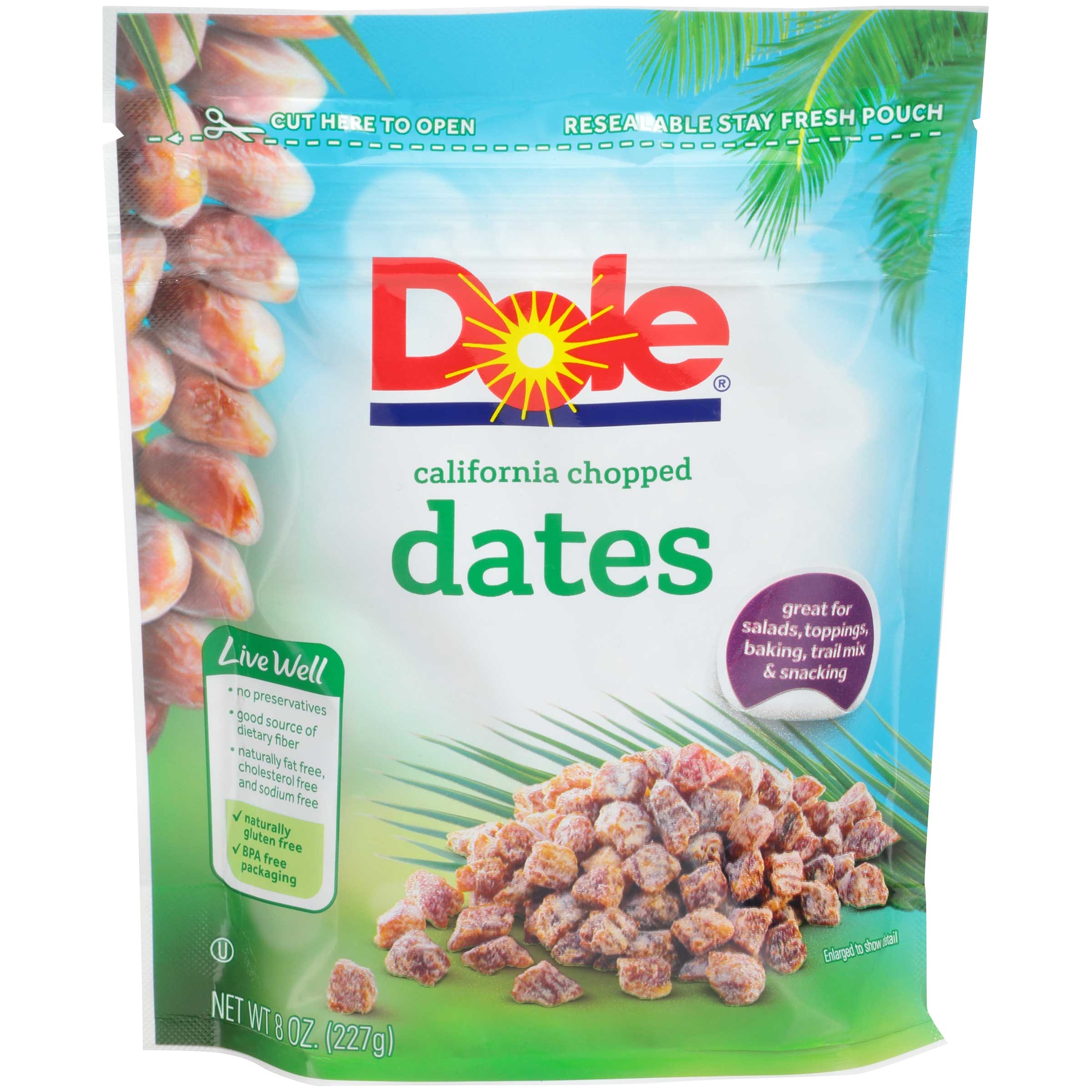 Dole Chopped Dates, 8 Ounce -- 12 per case.