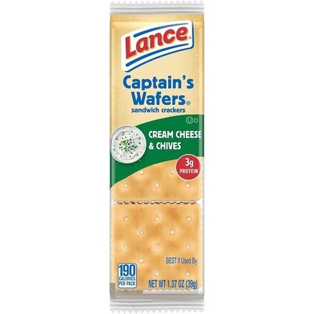 Lance Captains Wafers Cream Cheese and Chives Sandwich Cracker, 1.37 Ounce -- 140 per case