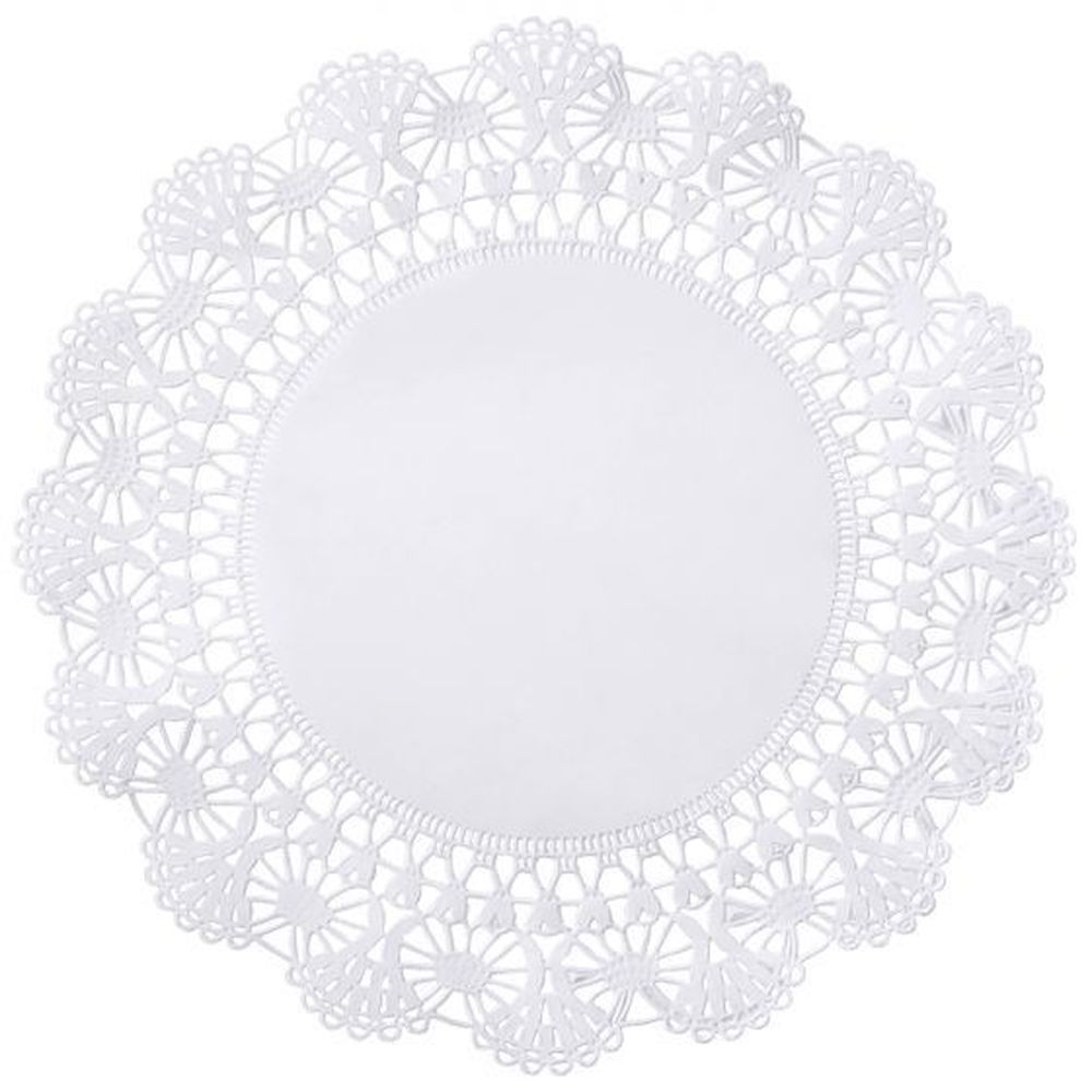 Hoffmaster White Round Cambridge Lace Doilies, 8 inch -- 1000 per case