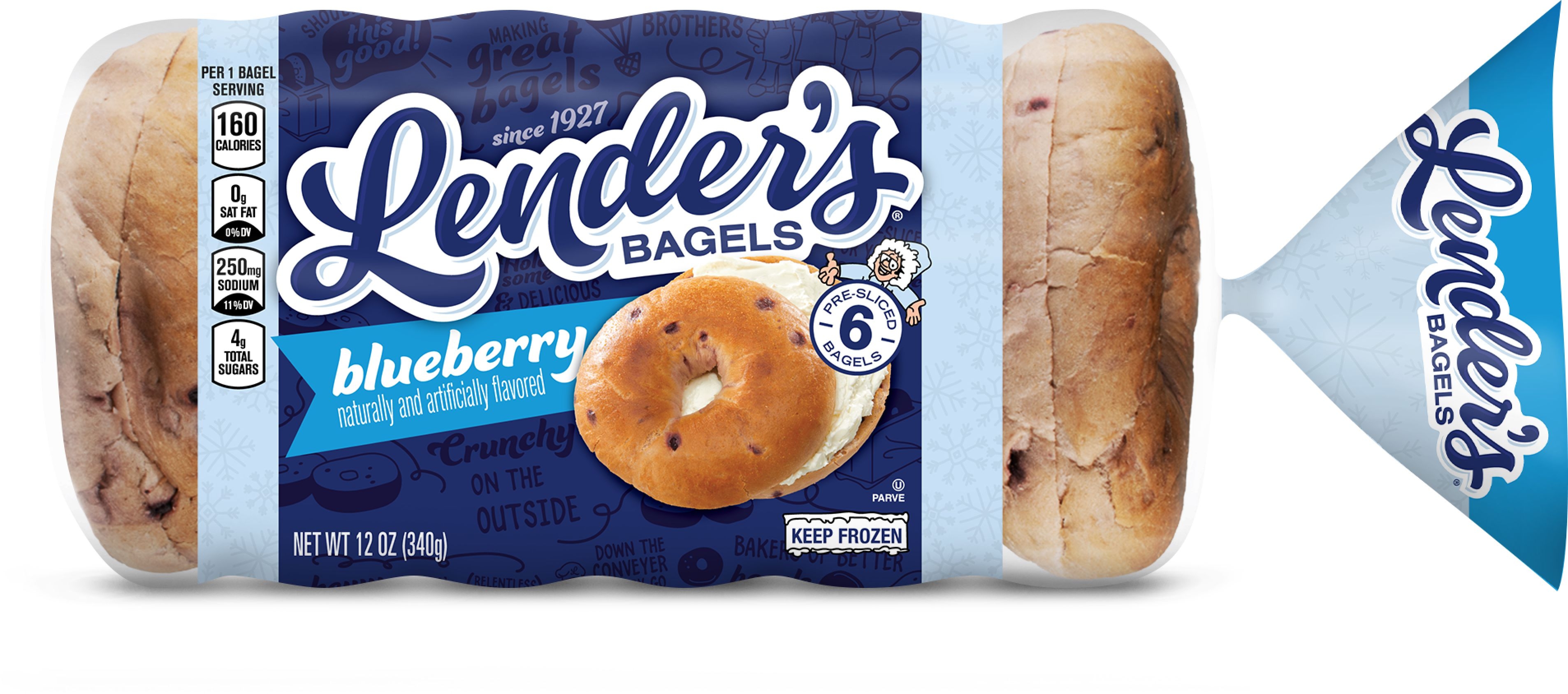 Lenders Blueberry Bagel, 12 Ounce -- 12 per case