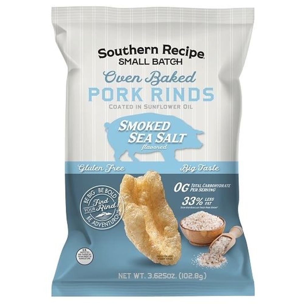 Southern Recipe Small Batch Smoked Sea Salt Pork Rinds, 3.625 Ounce -- 12 per case