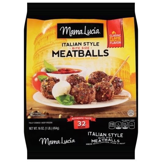 Mama Lucia Bite Size Italian Style Meatballs, 16 Ounce -- 12 per case