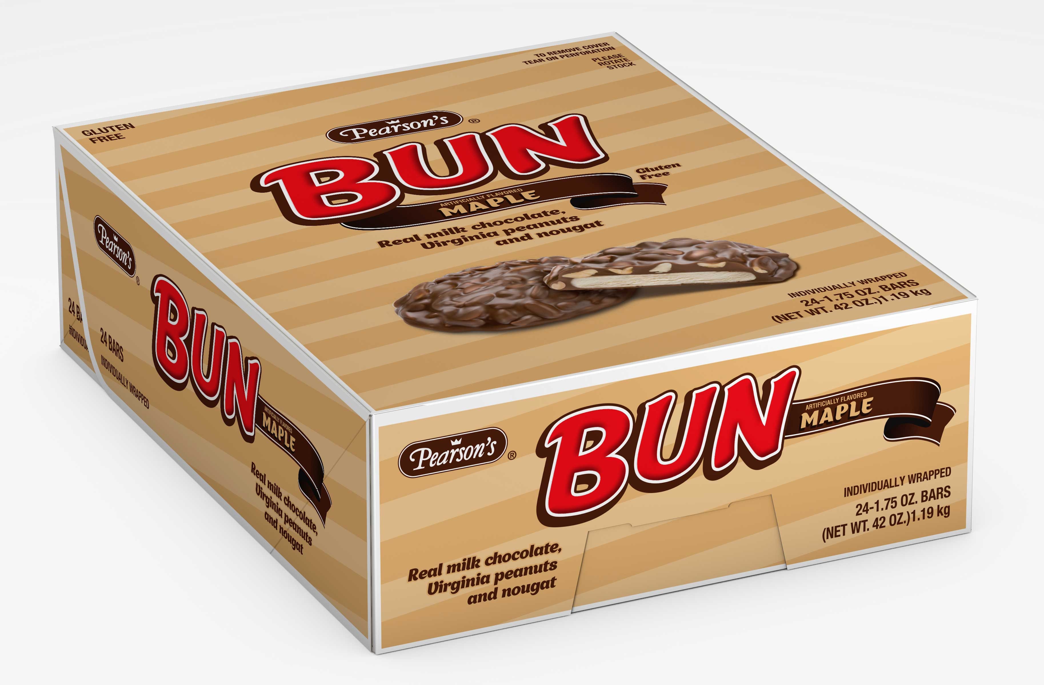 Pearson Maple Cluster Bun Bar, 1.75 Ounce - 24 per pack -- 12 packs per case.