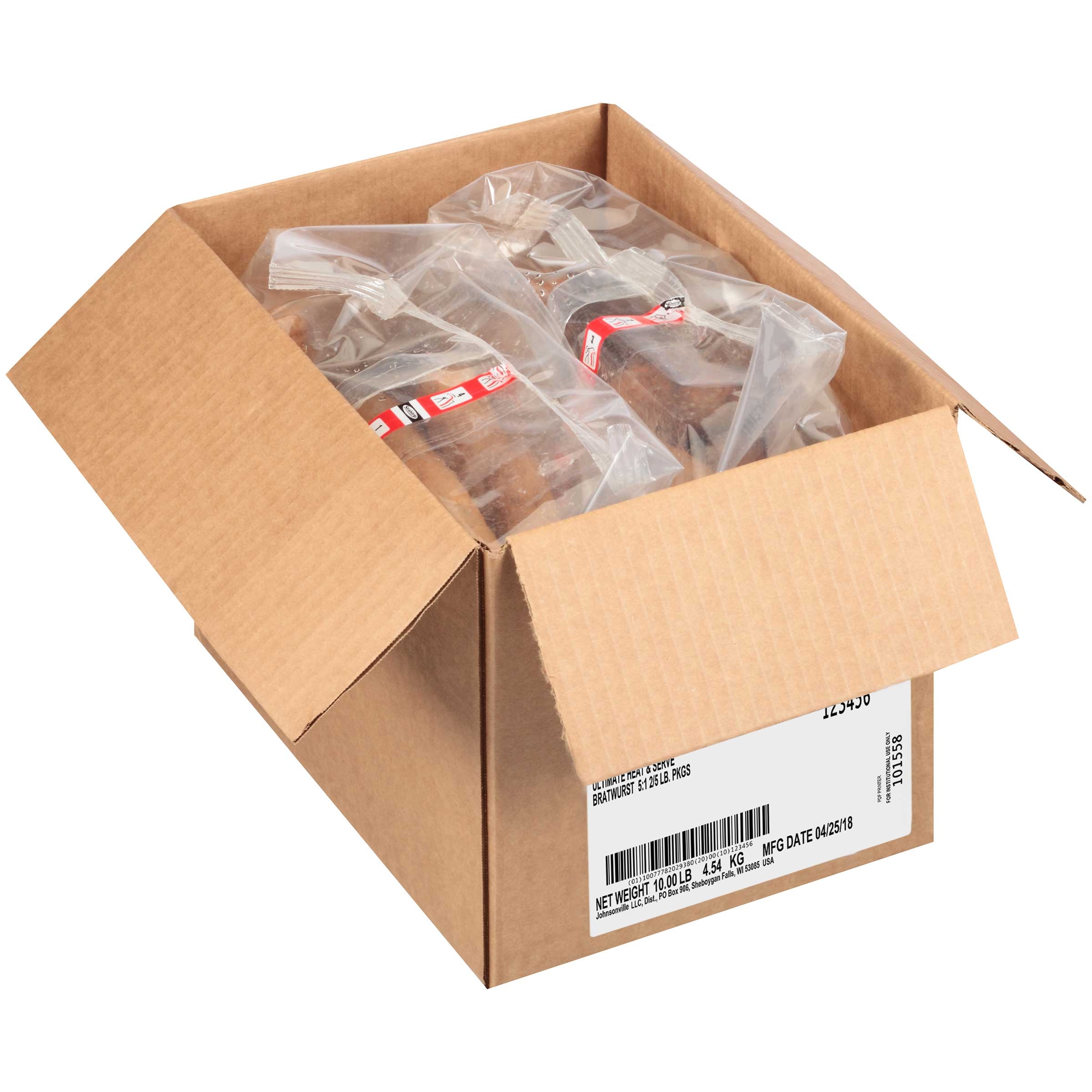 Johnsonville Heat and Serve Ultimate Cooked Bratwurst, 80 Ounce -- 2 per case.