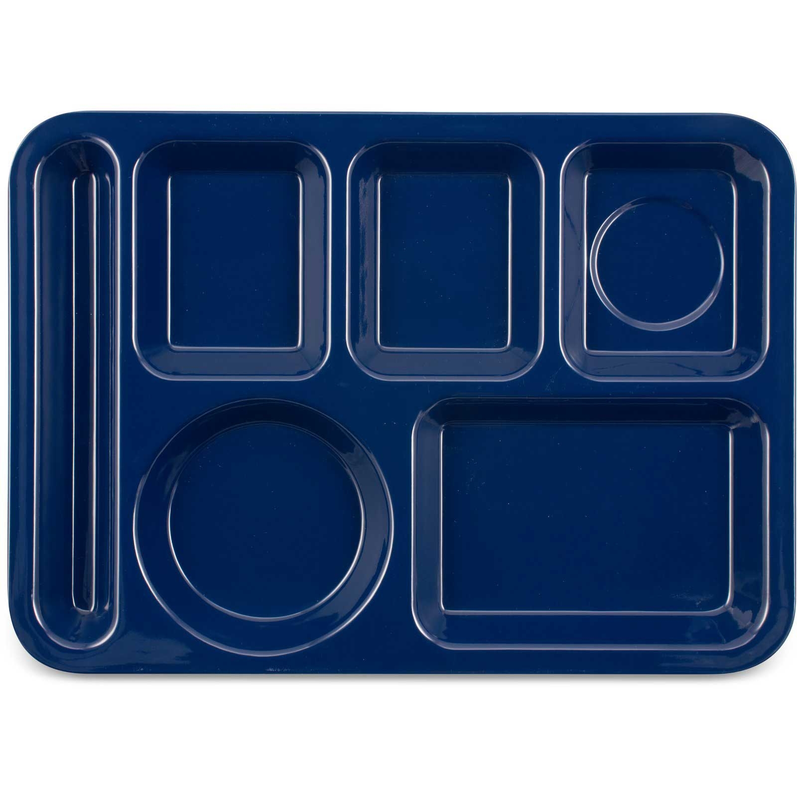 Carlisle Melamine Dark Blue 6 Compartment Left Handed Melamine Tray -- 12 per case