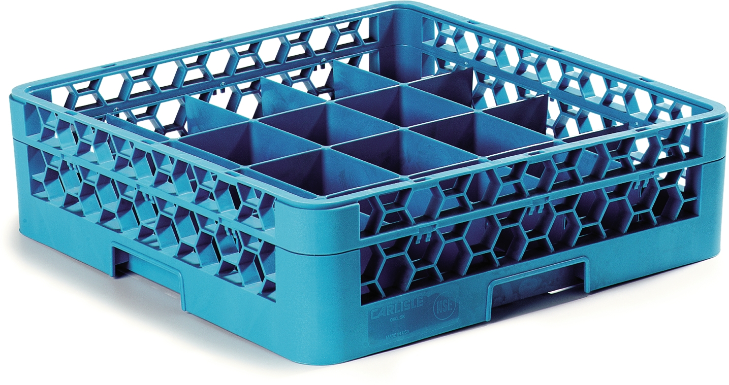 Carlisle Blue 20 Compartment Divided Tilted Glass Rack with 1 Open Extender -- 4 per case