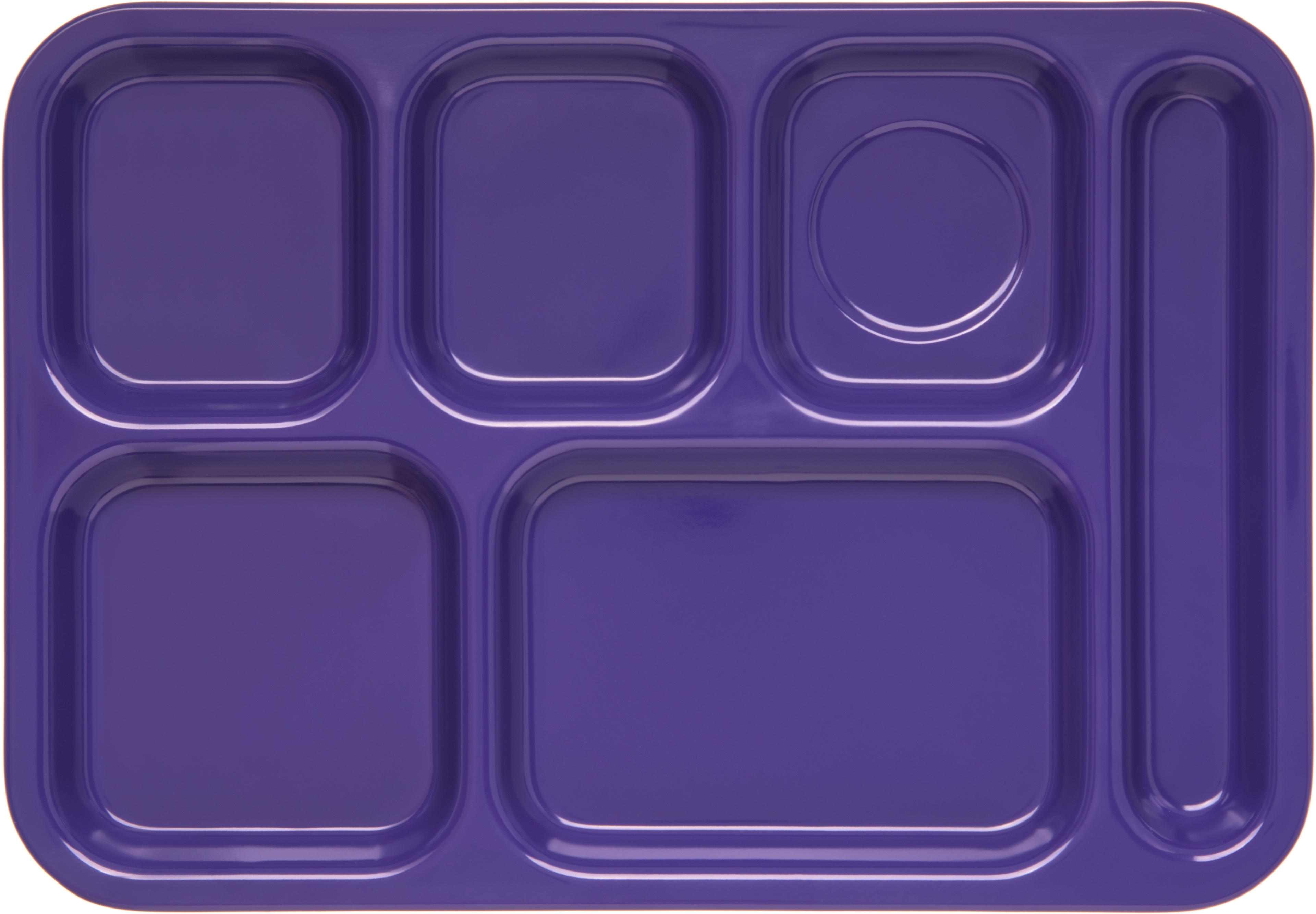 Carlisle Melamine Purple Right Hand 6 Compartment Tray, 14.5 x 10 inch -- 12 per case