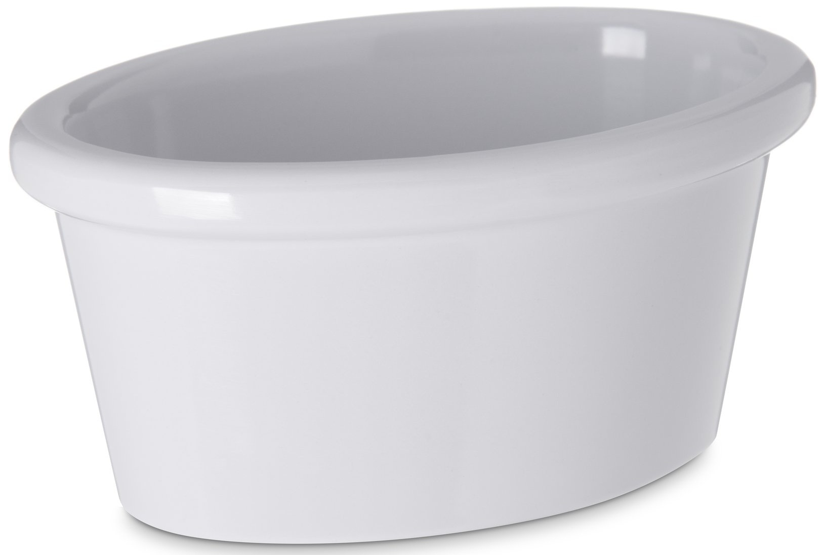 Carlisle Melamine White Smooth Oval Ramekin, 2 Ounce -- 48 per case