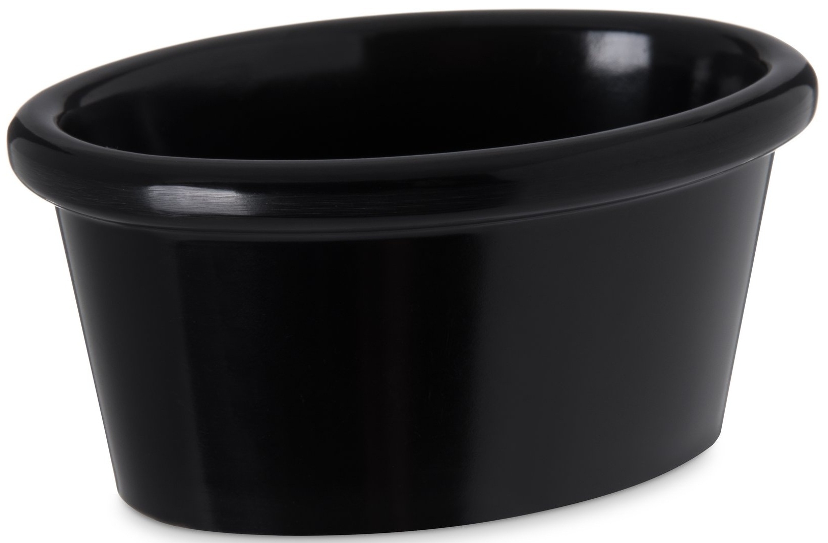 Carlisle Melamine Black Smooth Oval Ramekin, 2 Ounce -- 48 per case