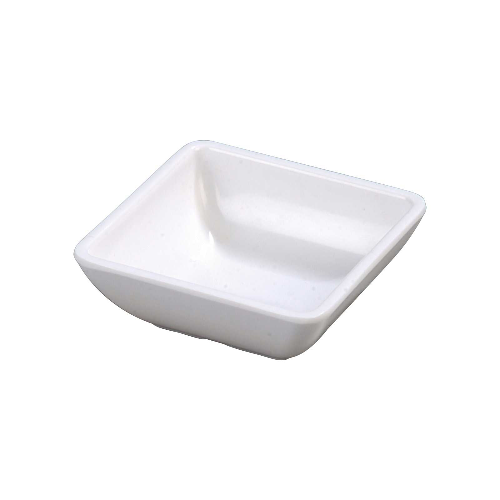 White Melamine Single Square Ramekin -- 48 per case