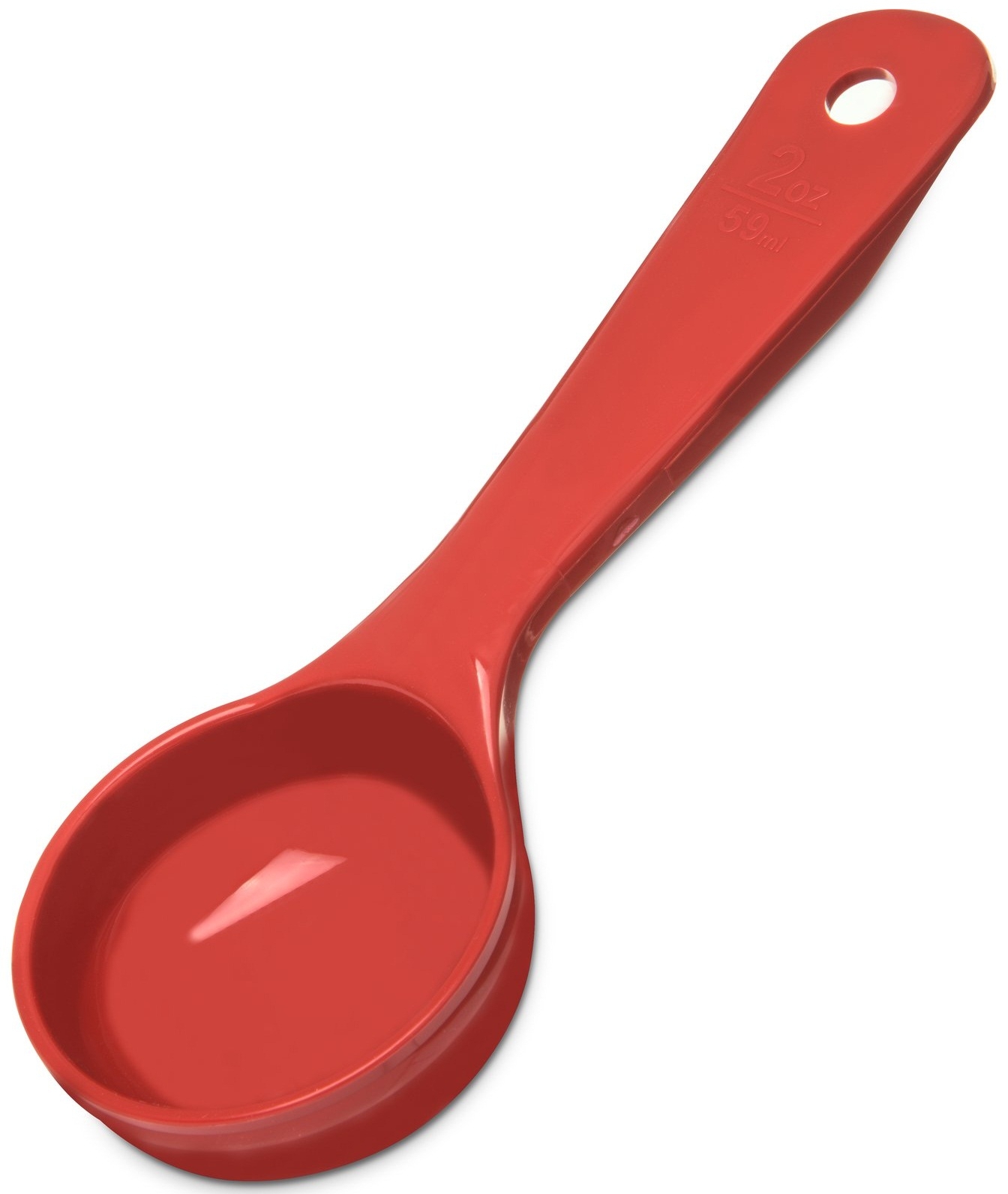 Carlisle Measure Miser Red Solid Short Handle Spoon, 2 Ounce -- 12 per case