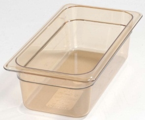 Carlisle 1/3 Size Amber High Heat Food Pan, 4 inch Deep -- 6 per case