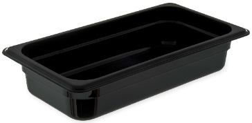 Carlisle 1/3 Size Black High Heat Food Pan, 2.5 inch Deep -- 6 per case