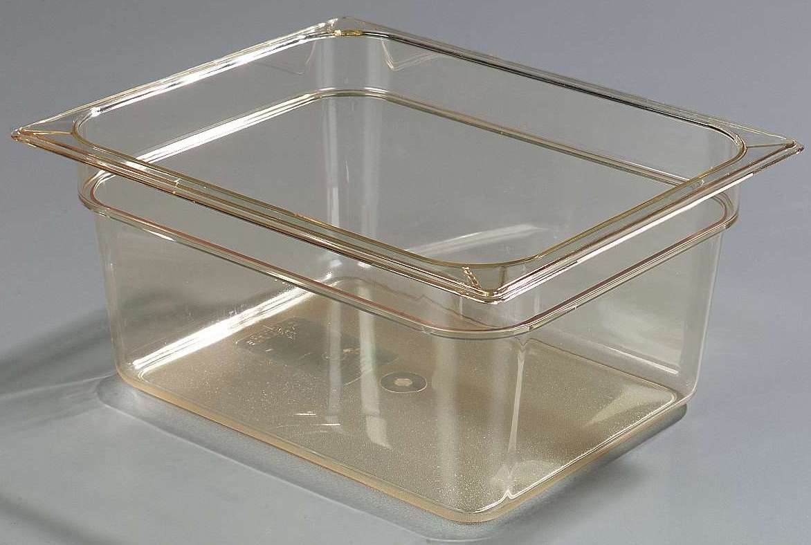 Carlisle 1/2 Size Amber High Heat Food Pan, 2.5 inch Deep -- 6 per case