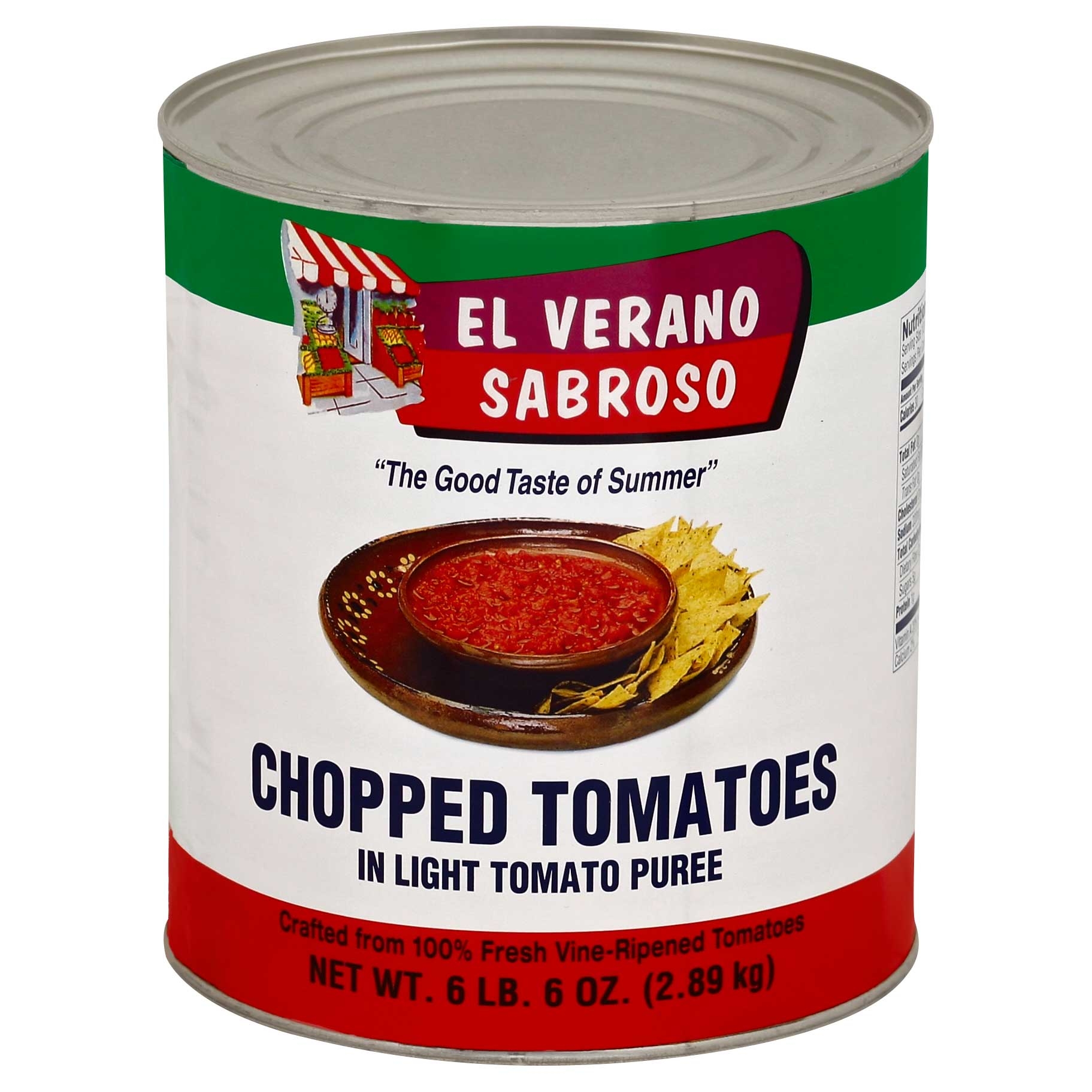 El Verano Chopped Tomatoes, 102 Ounce -- 6 per case.