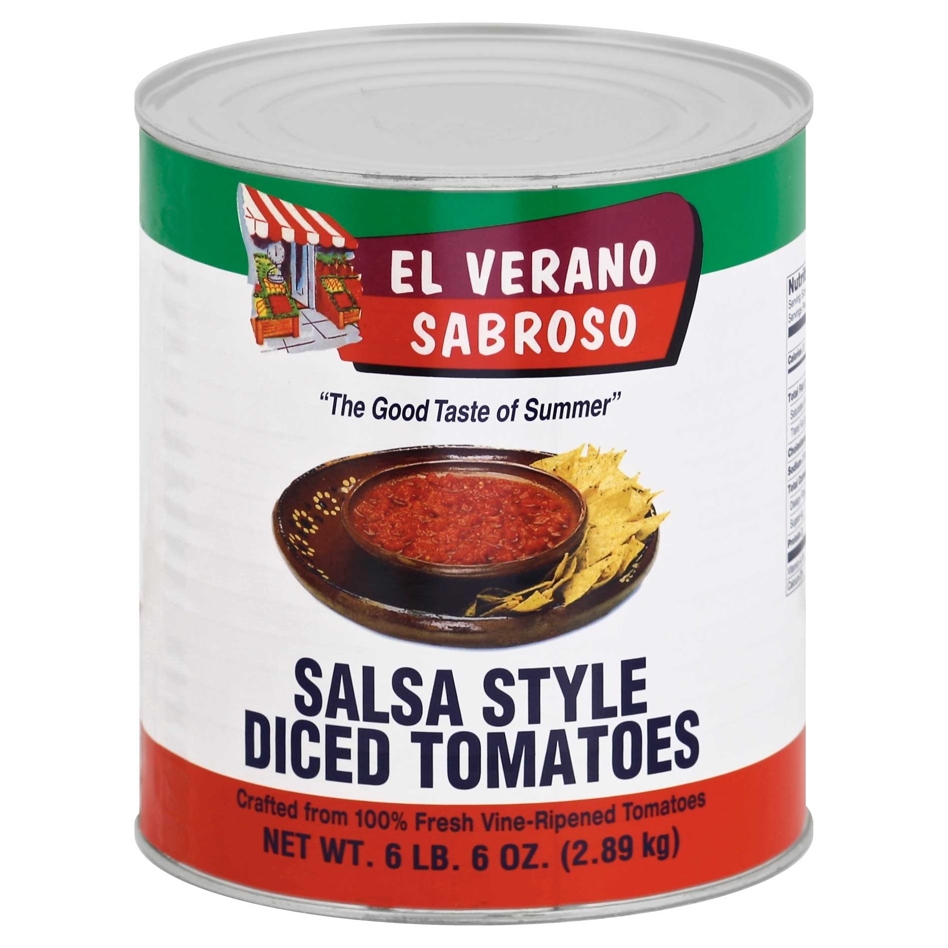 El Verano Sabroso Salsa Style Diced Tomatoes, 102 Ounce -- 6 per case.