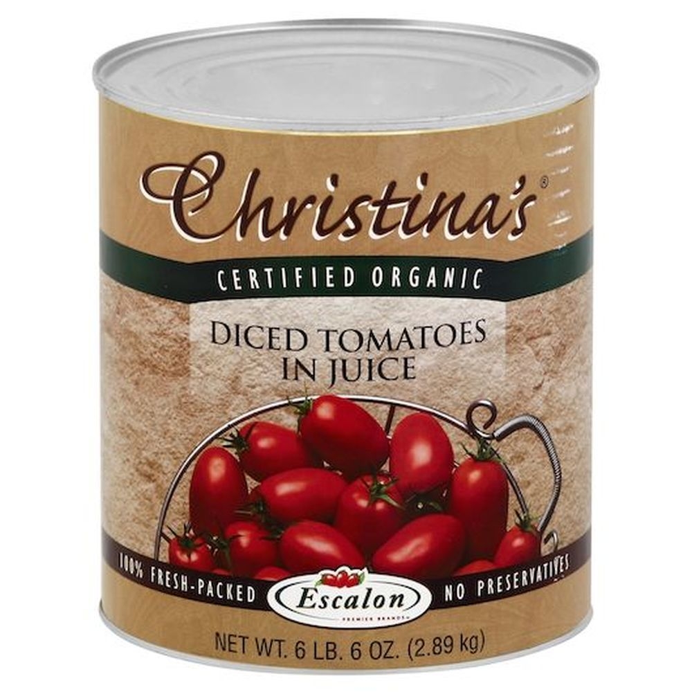 Christinas Organic Diced Tomato in Juice, 6.38 Pound -- 6 per case