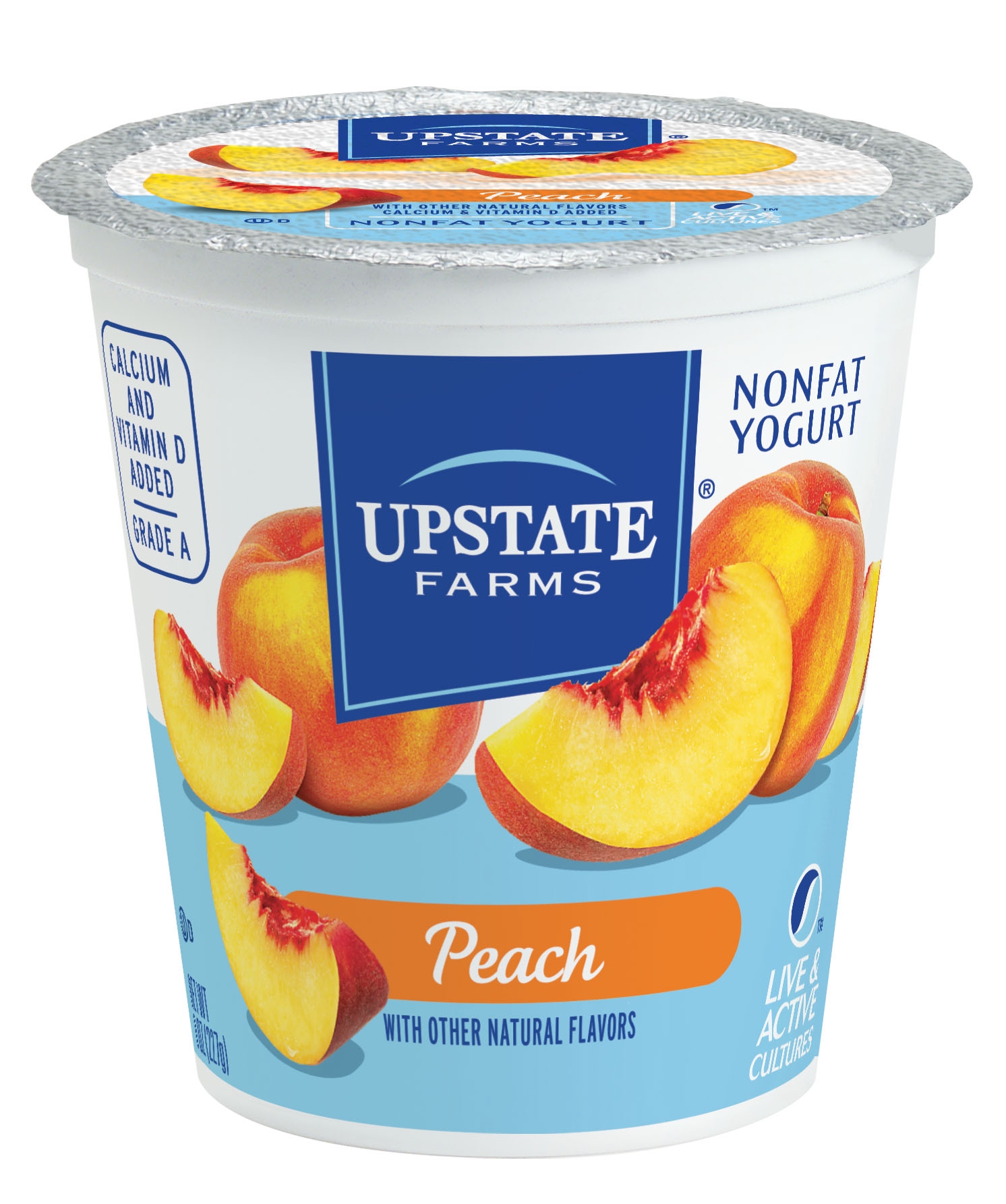 Upstate Niagara Coop Peach Rich and Creamy Yogurt, 8 Ounce -- 12 per case.