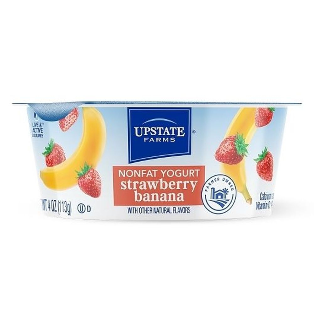 Upstate Farms Nonfat Strawberry Banana Yogurt, 4 Ounce -- 48 per case