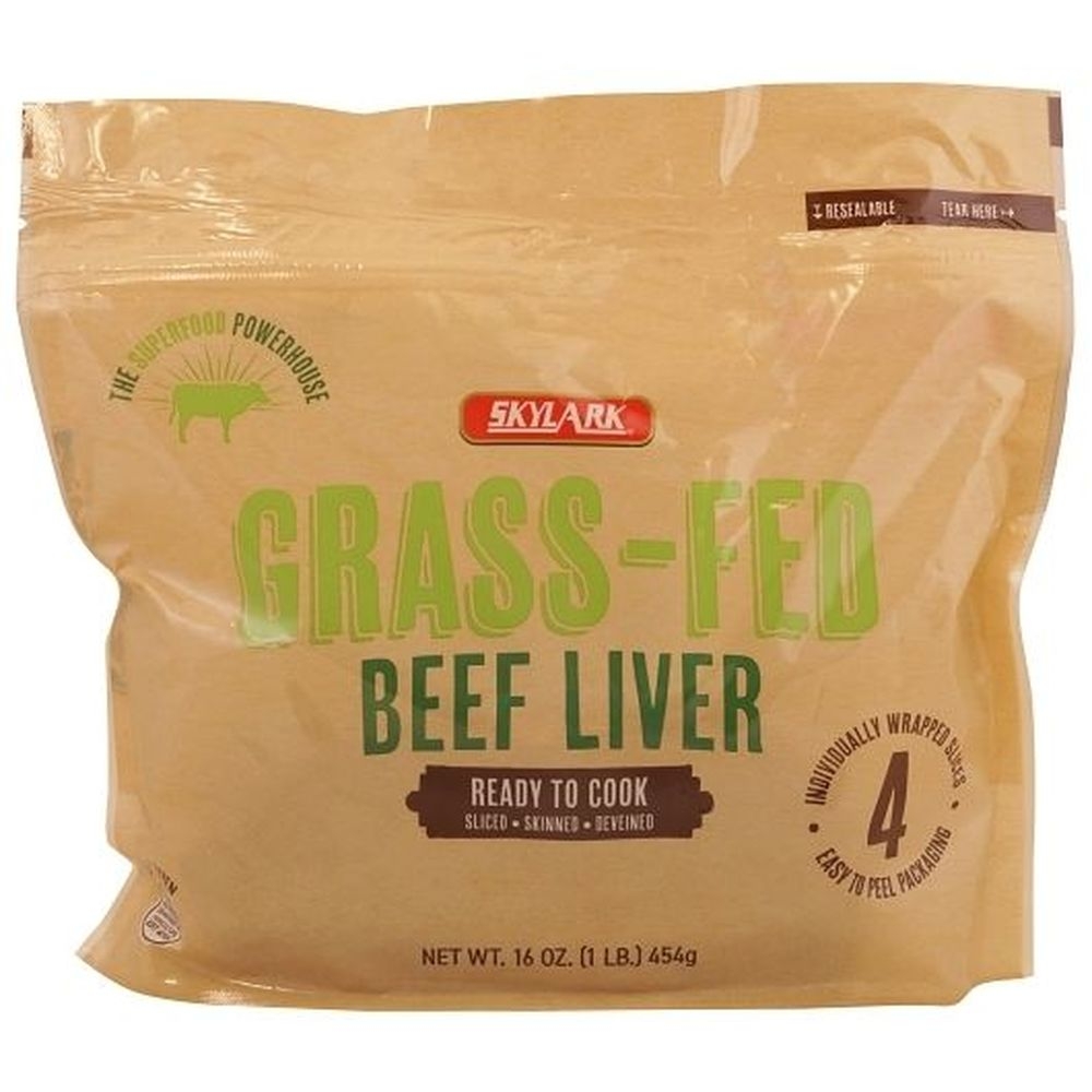 Skylark Bagged Sliced Individually Wrapped Grass Fed Beef Liver, 1 Pound -- 16 per case