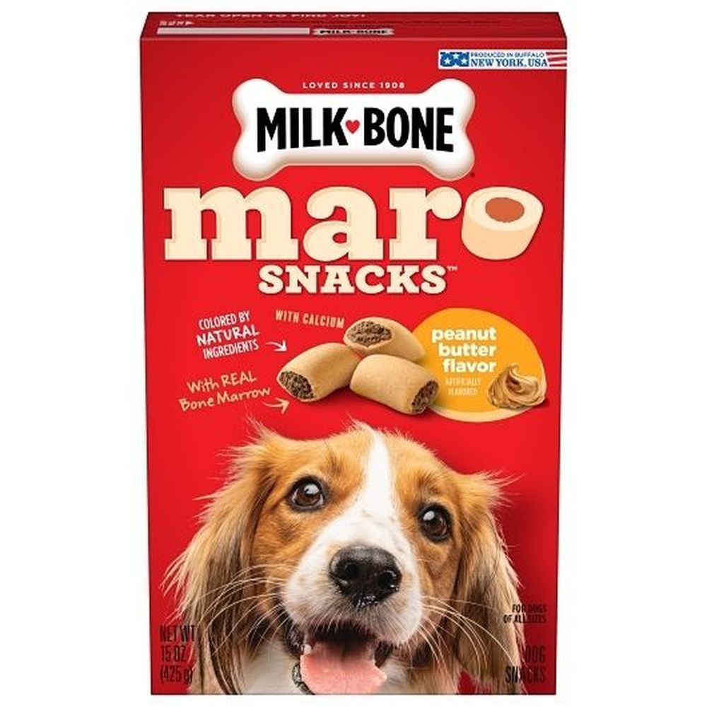 Milk Bone Maro Snacks Peanut Butter Flavor Dog Treats, 15 Ounce -- 6 per case