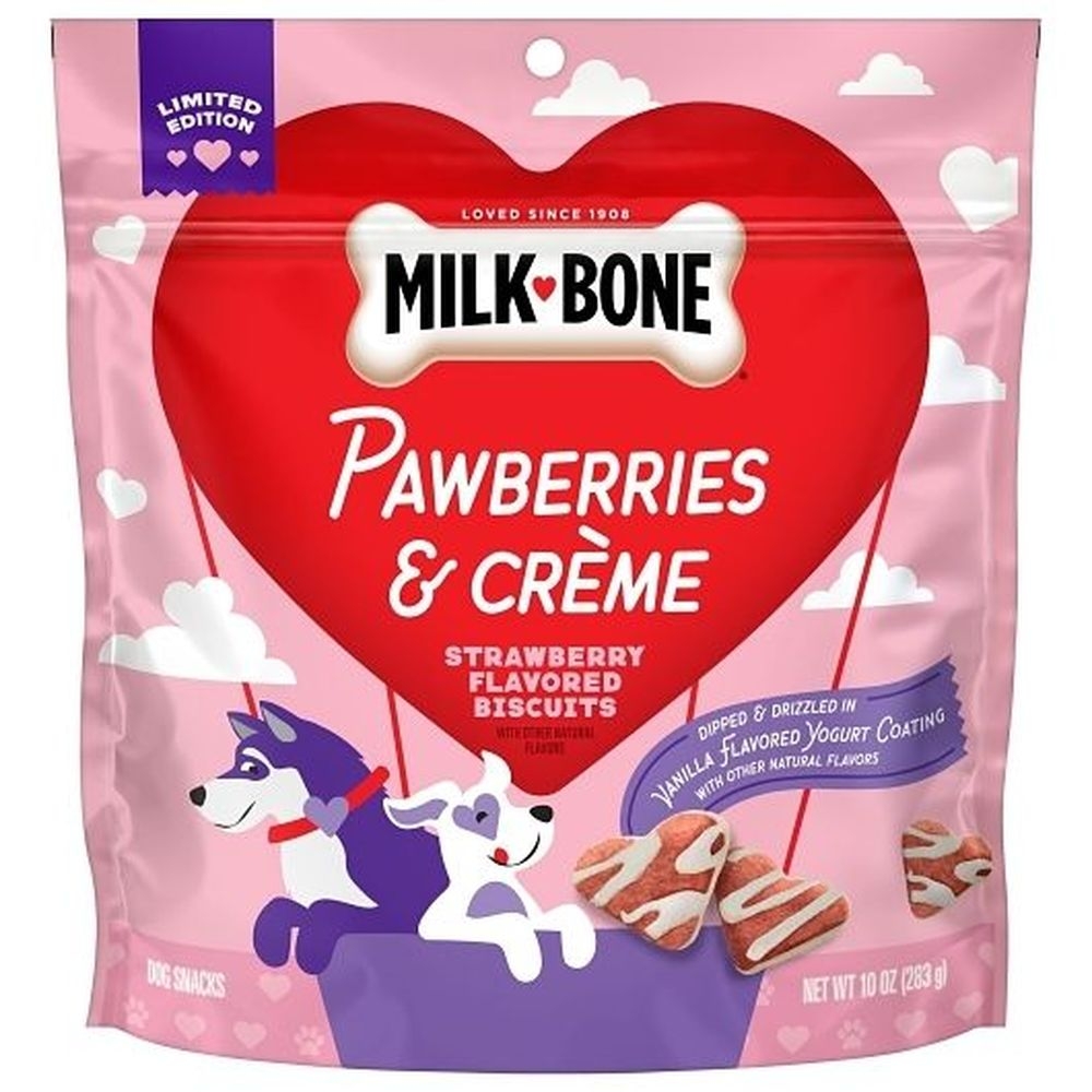 Milk Bone Vanilla Yogurt Dipped Strawberry Heart Biscuit for Dogs, 10 Ounce -- 4 per case