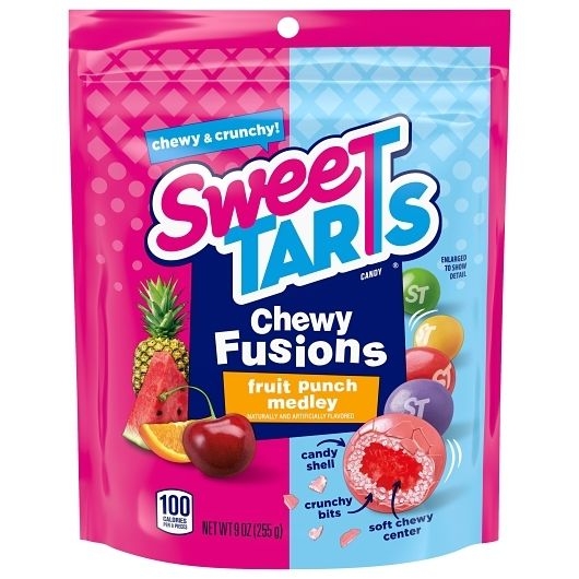 Sweetarts Fruit Punch Medley Chewy Fusions Candy, 9 Ounce -- 8 per case