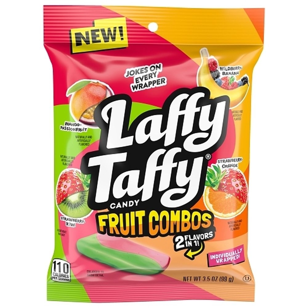 Laffy Taffy Fruit Combos Candy, 3.5 Ounce Pouch -- 12 per case