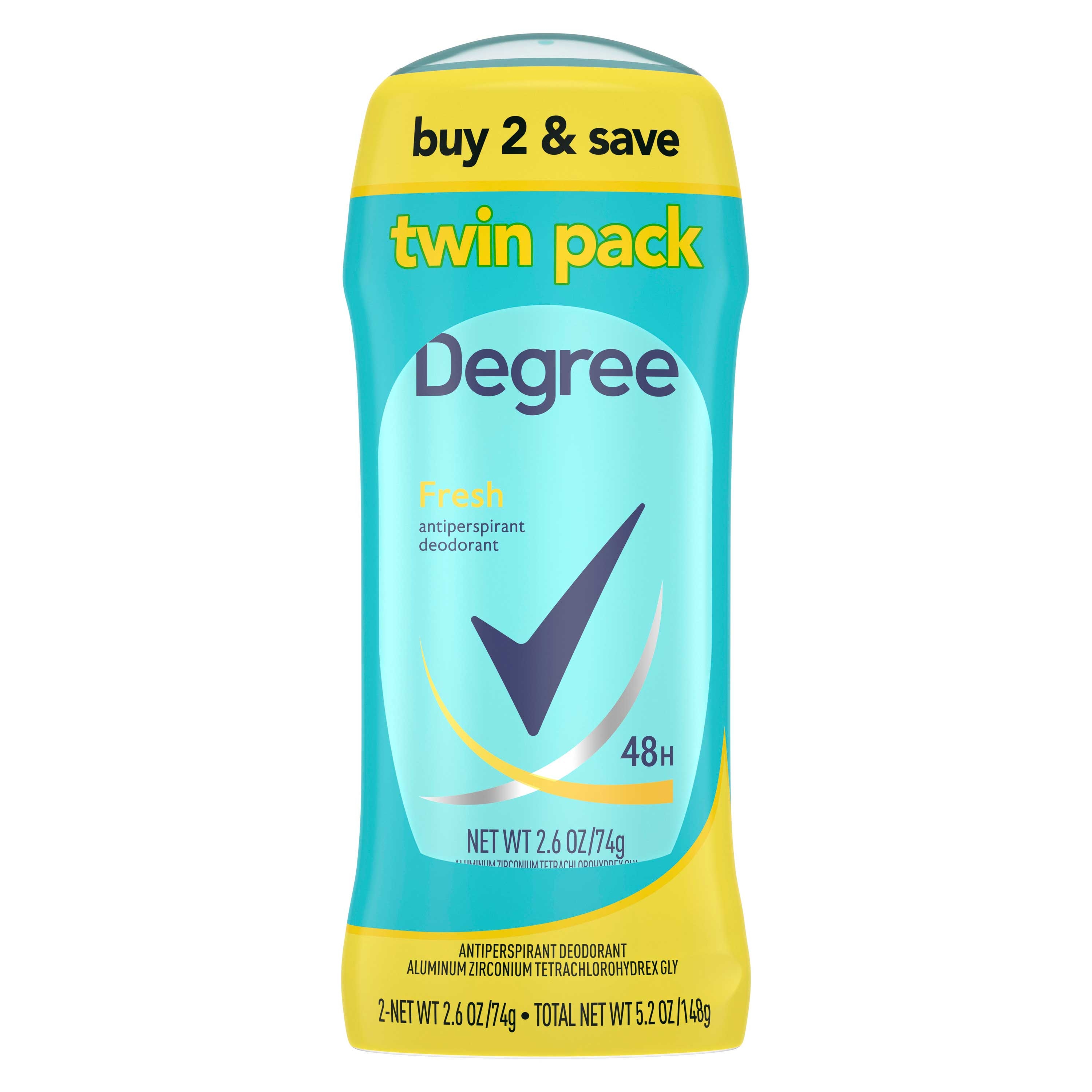 Degree Fresh Antiperspirant Deodorant - Twin Pack, 5.2 Ounce -- 6 per case