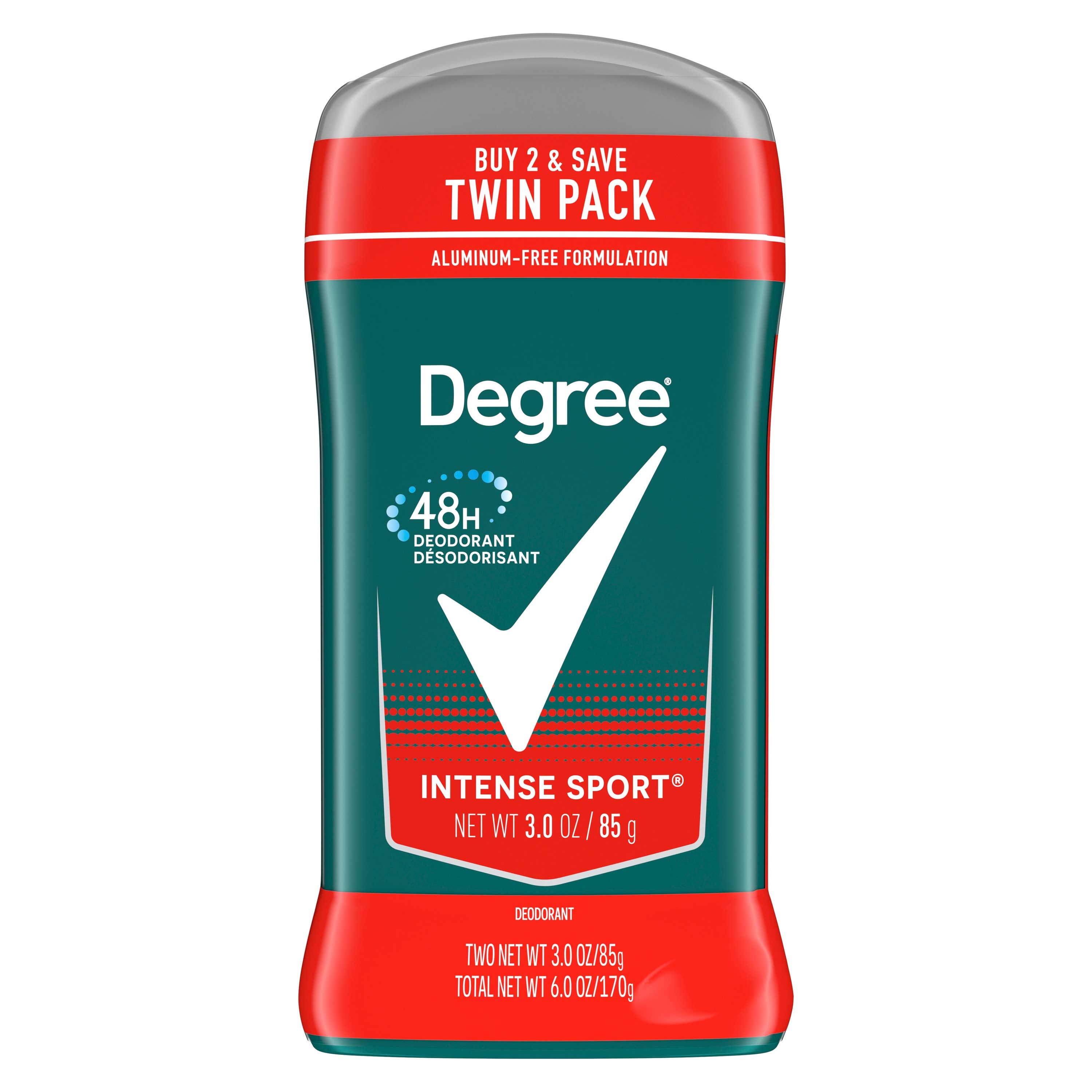 Degree Men Original Protection Intense Sport Deodorant - Twin Pack, 6 Ounce -- 6 per case