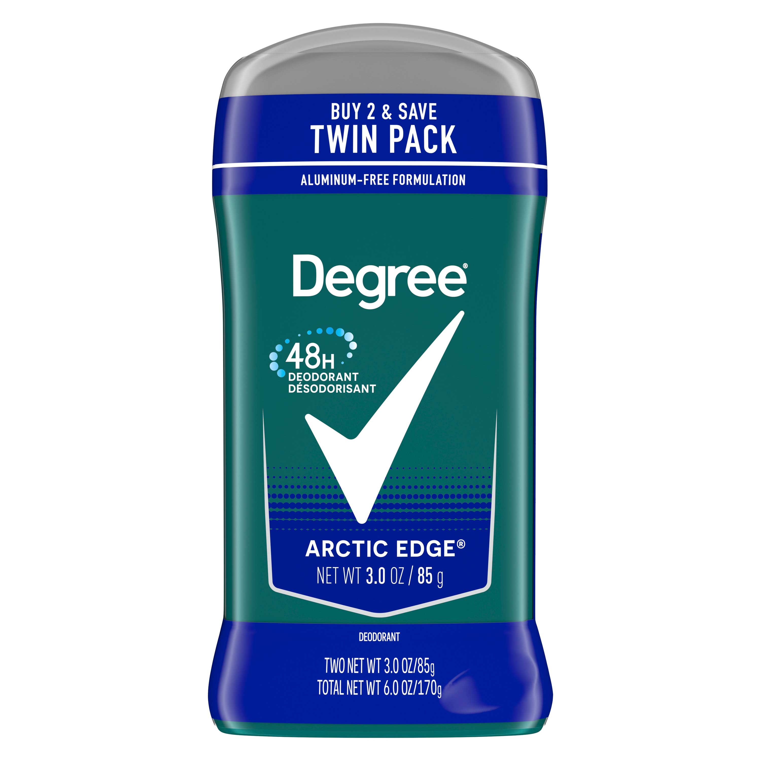 Degree Men Original Protection Arctic Edge Deodorant - Twin Pack, 6 Ounce -- 6 per case