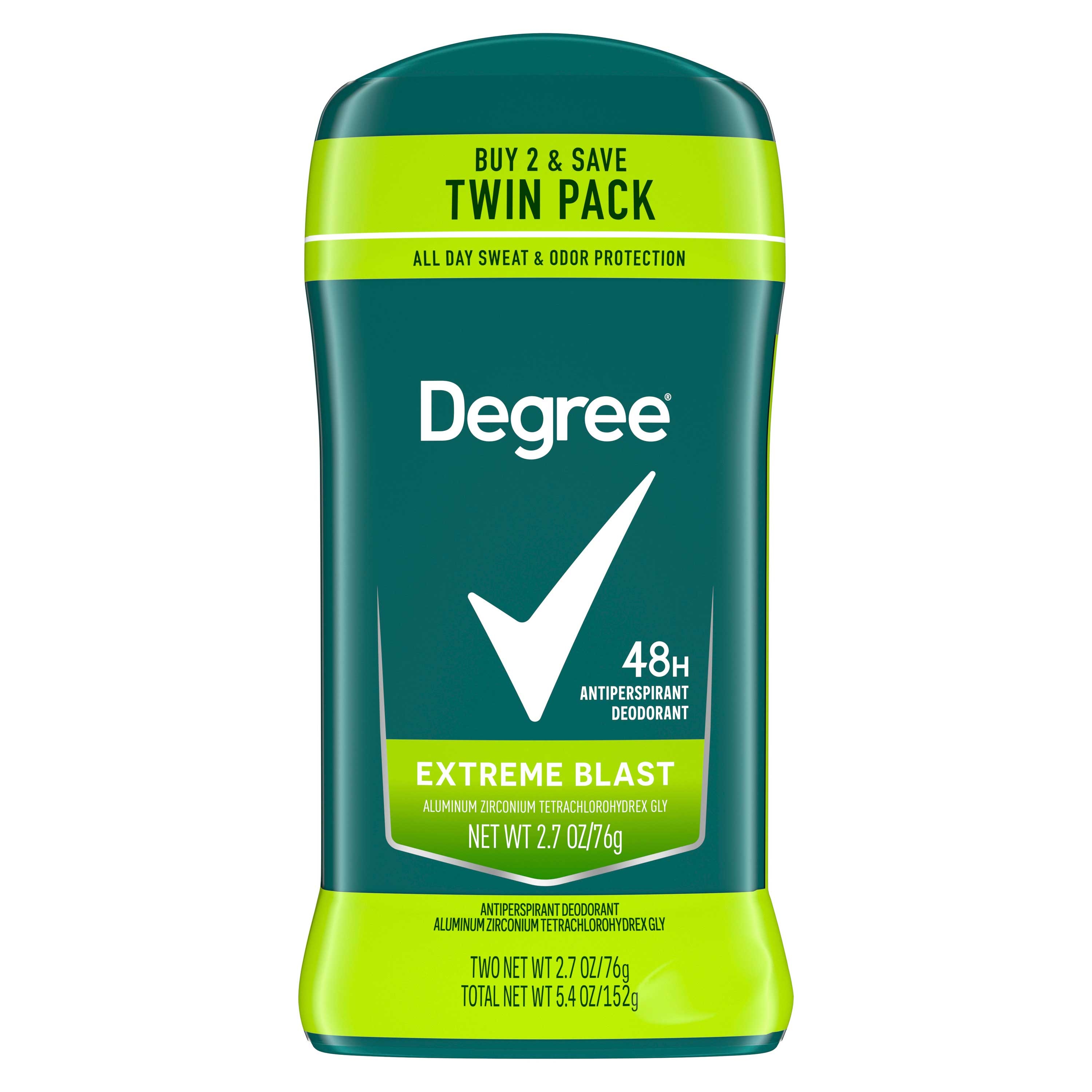 Degree Men Original Protection Extreme Blast Antiperspirant Deodorant - Twin Pack, 5.4 Ounce -- 6 per case