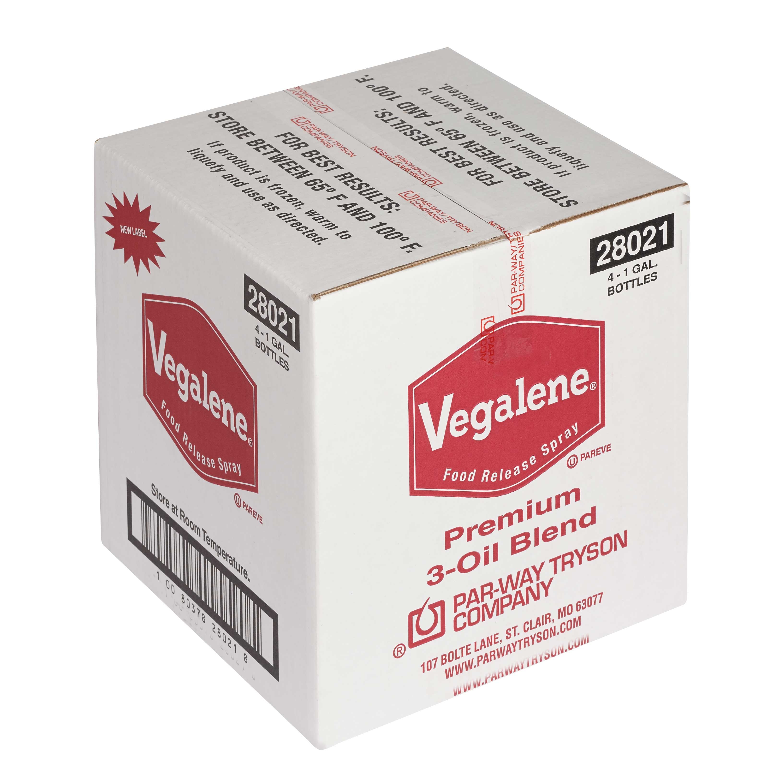Vegalene Liquid Pan Coatings -- 4 Case 1 Gallon