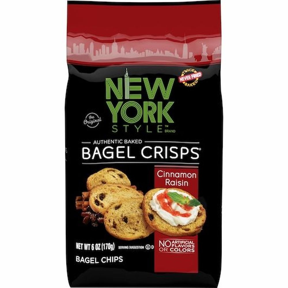 New York Style Cinnamon Raisin Bagel Crisps, 6 Ounce Bag -- 6 per case