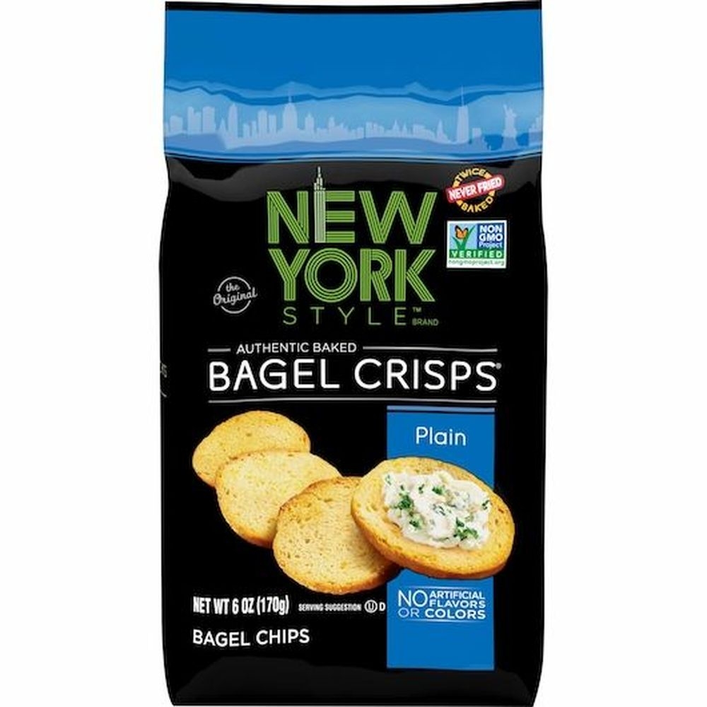 New York Style Plain Bagel Crisps, 6 Ounce Bag -- 6 per case