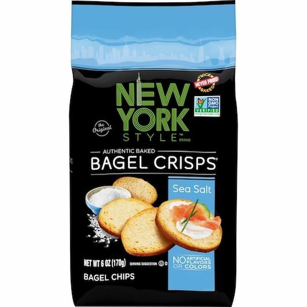 New York Style Sea Salt Bagel Crisps, 6 Ounce Bag -- 6 per case