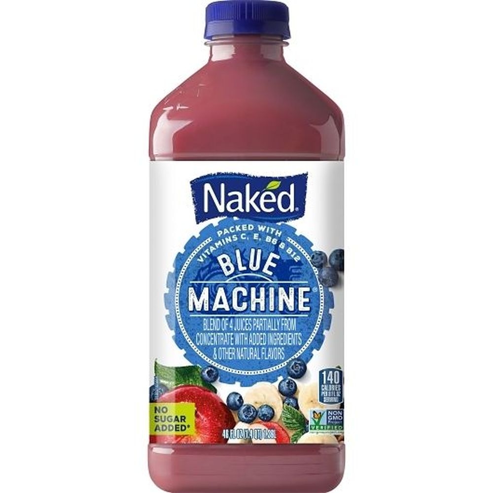 Naked 100 Percent Blue Machine Juice Blend Smoothie, 46 Fluid Ounce - 6 per case