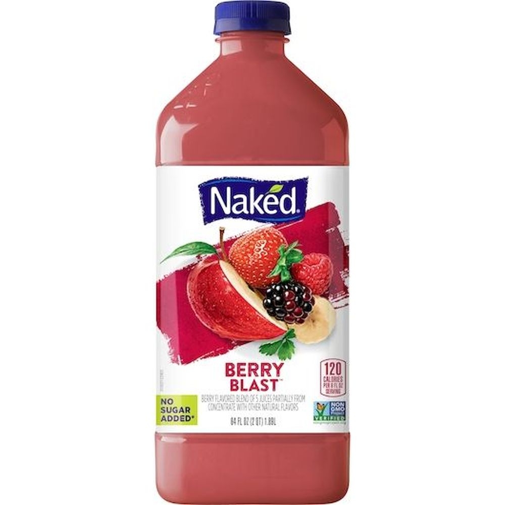 Naked 100 Percent Berry Blast Juice Blend Smoothie, 64 Fluid Ounce - 6 per case