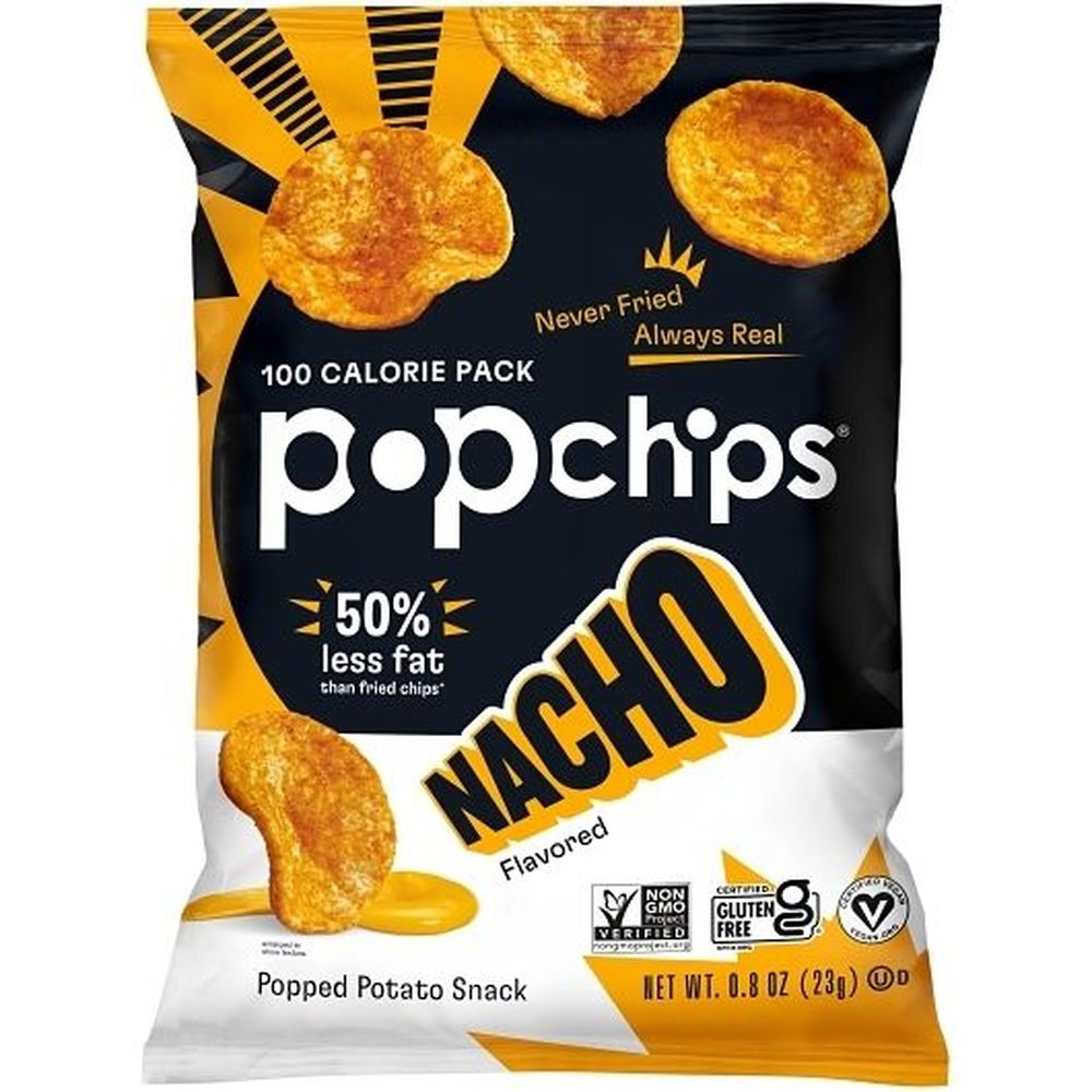 Popchips Nacho Potato Chips, 0.8 Ounce -- 24 per case