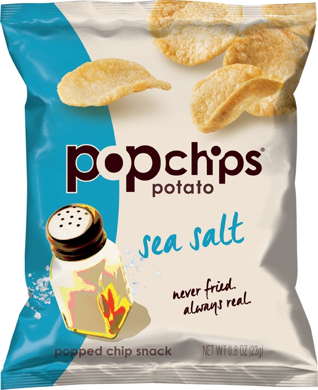Popchips Sea Salt Popped Potato Chips, 0.8 Ounce -- 24 per case.