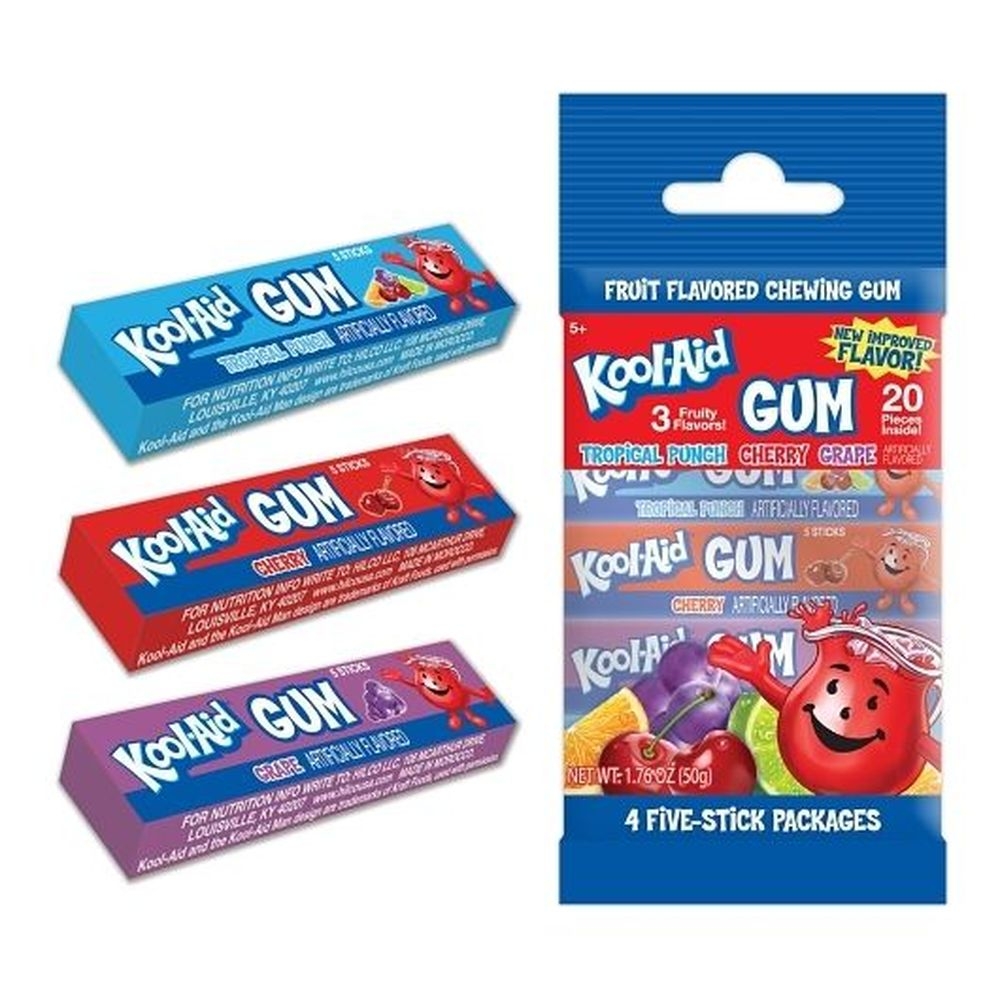 Hilco Kool-Aid 4 Pack Stick Gum, 1.76 Ounce Peg Bag -- 40 per case