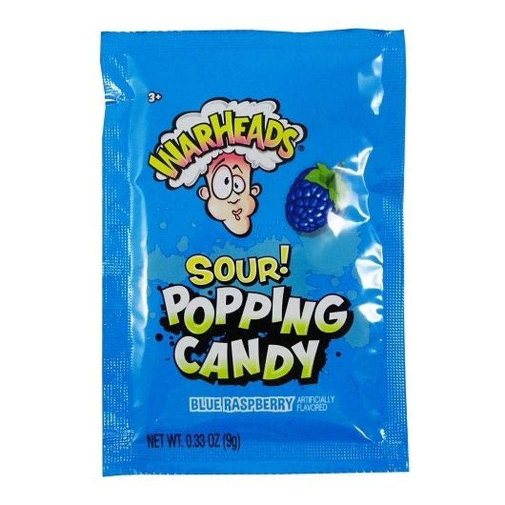 Warheads Sour Blue Raspberry Popping Candy, 0.33 Ounce -- 80 per case