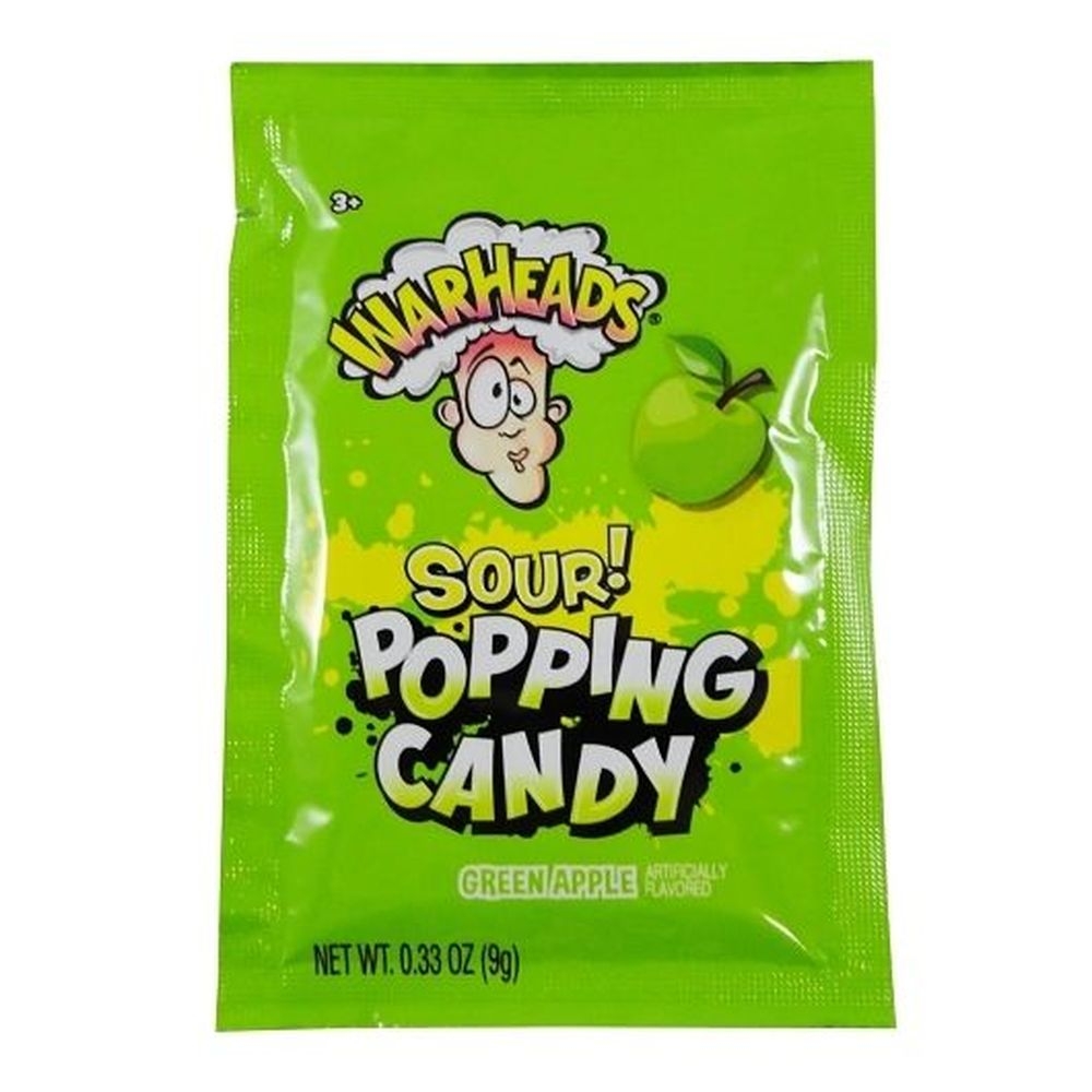 Warheads Sour Green Apple Popping Candy, 0.33 Ounce -- 80 per case