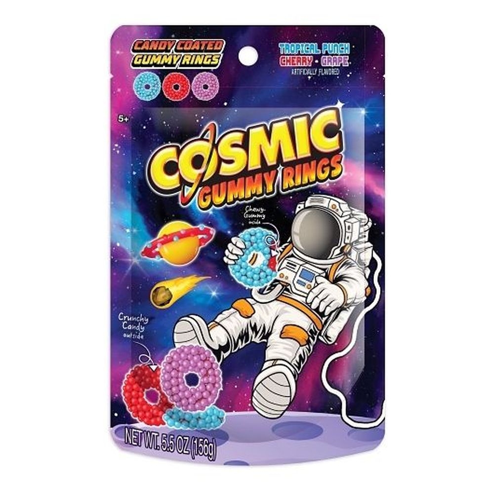 Hilco Cosmic Candy-Coated Gummy Rings, 5.5 Ounce Peg Bag -- 32 per case