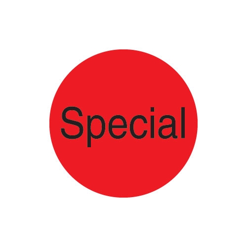 Daymark Duramark Special Fluorescent Red Circle Deli Label, 1 Inch, 1000 Labels Count -- 12 Per Case